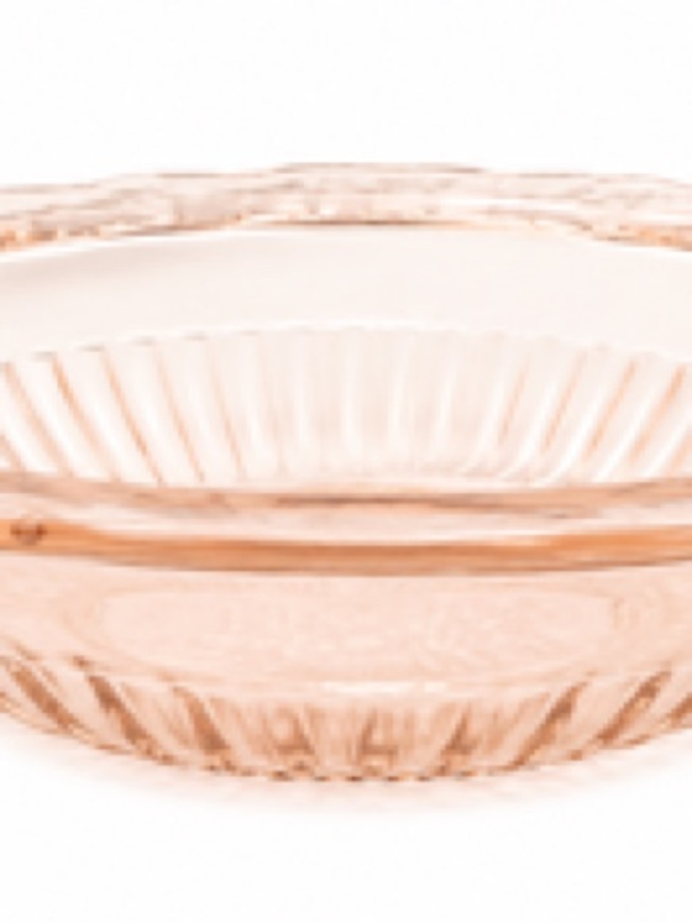 Vintage Pink Depression Era Glass Handled Serving Bowl - COLLECTIBLE!